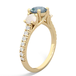 Aquamarine Pave Trellis 14K Yellow Gold ring R5500