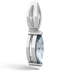 Aquamarine Marquise Drop 14K White Gold pendant P5333