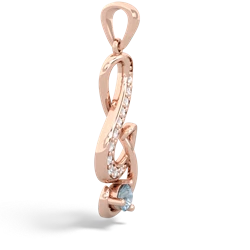 Aquamarine G-Clef Music 14K Rose Gold pendant P5830