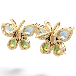 Aquamarine Butterfly 14K Yellow Gold earrings E2215