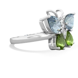 Aquamarine Butterfly 14K White Gold ring R2215