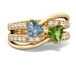 Aquamarine Bowtie 14K Yellow Gold ring R2360