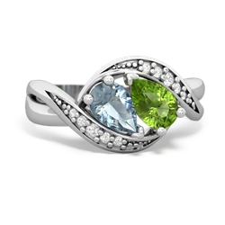 Aquamarine Summer Winds 14K White Gold ring R5342