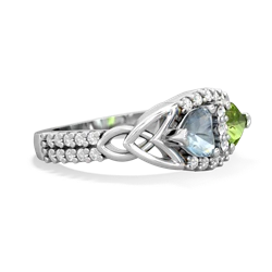 Aquamarine Sparkling Celtic Knot 14K White Gold ring R2645