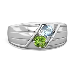 Aquamarine Men's Streamline 14K White Gold ring R0460