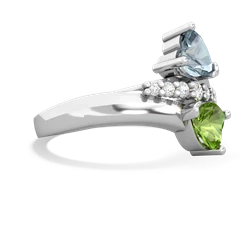 Aquamarine Heart To Heart 14K White Gold ring R2064