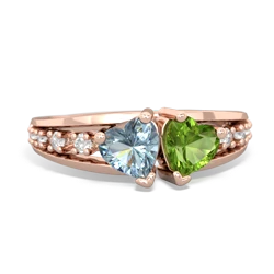 Aquamarine Heart To Heart 14K Rose Gold ring R3342