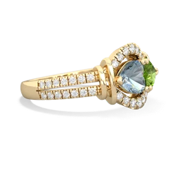 Aquamarine Art-Deco Keepsake 14K Yellow Gold ring R5630