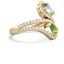 Aquamarine Diamond Dazzler 14K Yellow Gold ring R3000