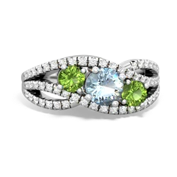 Aquamarine Three Stone Aurora 14K White Gold ring R3080