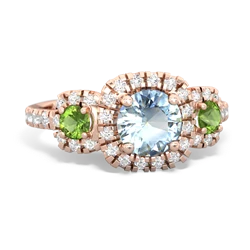 Aquamarine Regal Halo 14K Rose Gold ring R5350