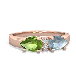 Aquamarine Pear Bowtie 14K Rose Gold ring R0865