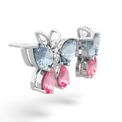 Aquamarine Butterfly 14K White Gold earrings E2215