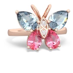 Aquamarine Butterfly 14K Rose Gold ring R2215