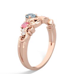 Aquamarine Crown Keepsake 14K Rose Gold ring R5740