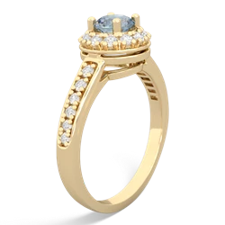 Aquamarine Diamond Halo 14K Yellow Gold ring R5370