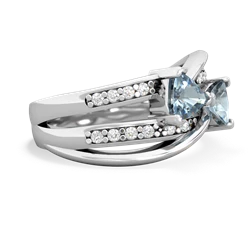 Aquamarine Bowtie 14K White Gold ring R2360