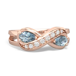 Aquamarine Diamond Infinity 14K Rose Gold ring R5390