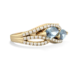 Aquamarine Diamond Rivers 14K Yellow Gold ring R3070