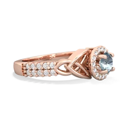 Aquamarine Celtic Knot Halo 14K Rose Gold ring R26445RH