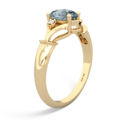 Aquamarine Precious Pear 14K Yellow Gold ring R0826