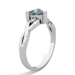 Aquamarine Trillion Twist 14K White Gold ring R2104