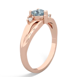 Aquamarine Split Band Swirl 14K Rose Gold ring R2130