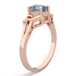 Aquamarine Swirls 14K Rose Gold ring R2347