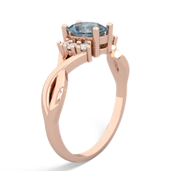 Aquamarine Victorian Twist 14K Rose Gold ring R2497