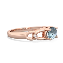 Aquamarine Links 14K Rose Gold ring R4032