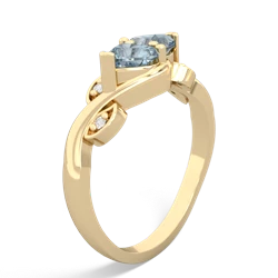 Aquamarine Floral Elegance 14K Yellow Gold ring R5790