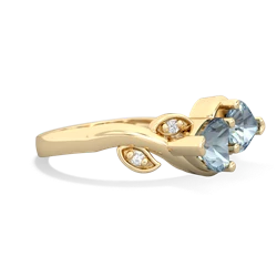 Aquamarine Floral Elegance 14K Yellow Gold ring R5790