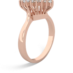 Aquamarine Sparkling Halo Heart 14K Rose Gold ring R0391