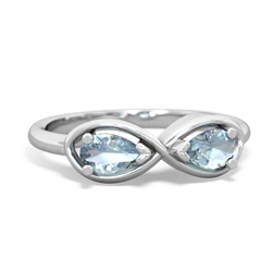 Aquamarine Infinity 14K White Gold ring R5050