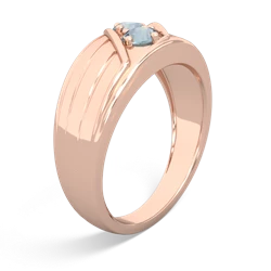 Aquamarine Men's Streamline 14K Rose Gold ring R0460