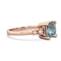 Aquamarine Art Deco Princess 14K Rose Gold ring R2014