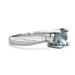 Aquamarine Cushion Rope 14K White Gold ring R2484