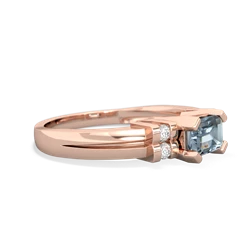 Aquamarine Art Deco East-West 14K Rose Gold ring R2590