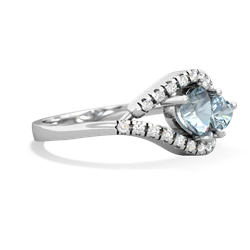 Aquamarine Mother And Child 14K White Gold ring R3010