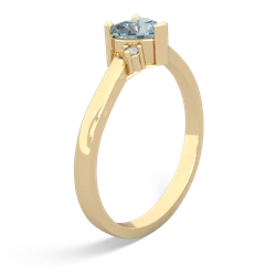 Aquamarine Delicate Heart 14K Yellow Gold ring R0203