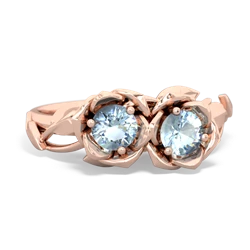 Aquamarine Rose Garden 14K Rose Gold ring R5510