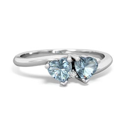 Aquamarine Sweethearts 14K White Gold ring R5260