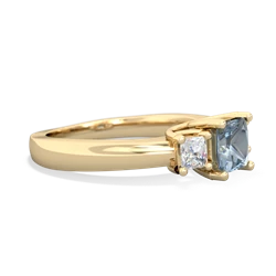 Aquamarine Three Stone Trellis 14K Yellow Gold ring R4015