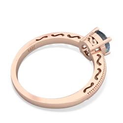 Aquamarine Milgrain Filigree 14K Rose Gold ring R5090