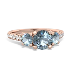 Aquamarine Pave Trellis 14K Rose Gold ring R5500