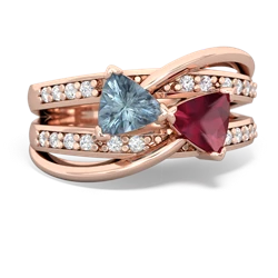 Aquamarine Bowtie 14K Rose Gold ring R2360