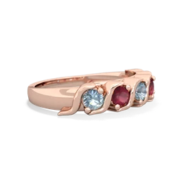 Aquamarine Anniversary Band 14K Rose Gold ring R2089