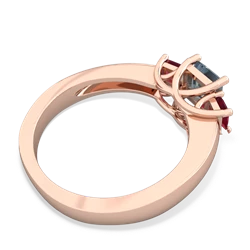 Aquamarine Three Stone Trellis 14K Rose Gold ring R4015