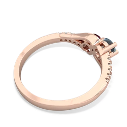 Aquamarine Infinity Pave Two Stone 14K Rose Gold ring R5285