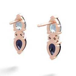 Aquamarine Bowtie Drop 14K Rose Gold earrings E0865